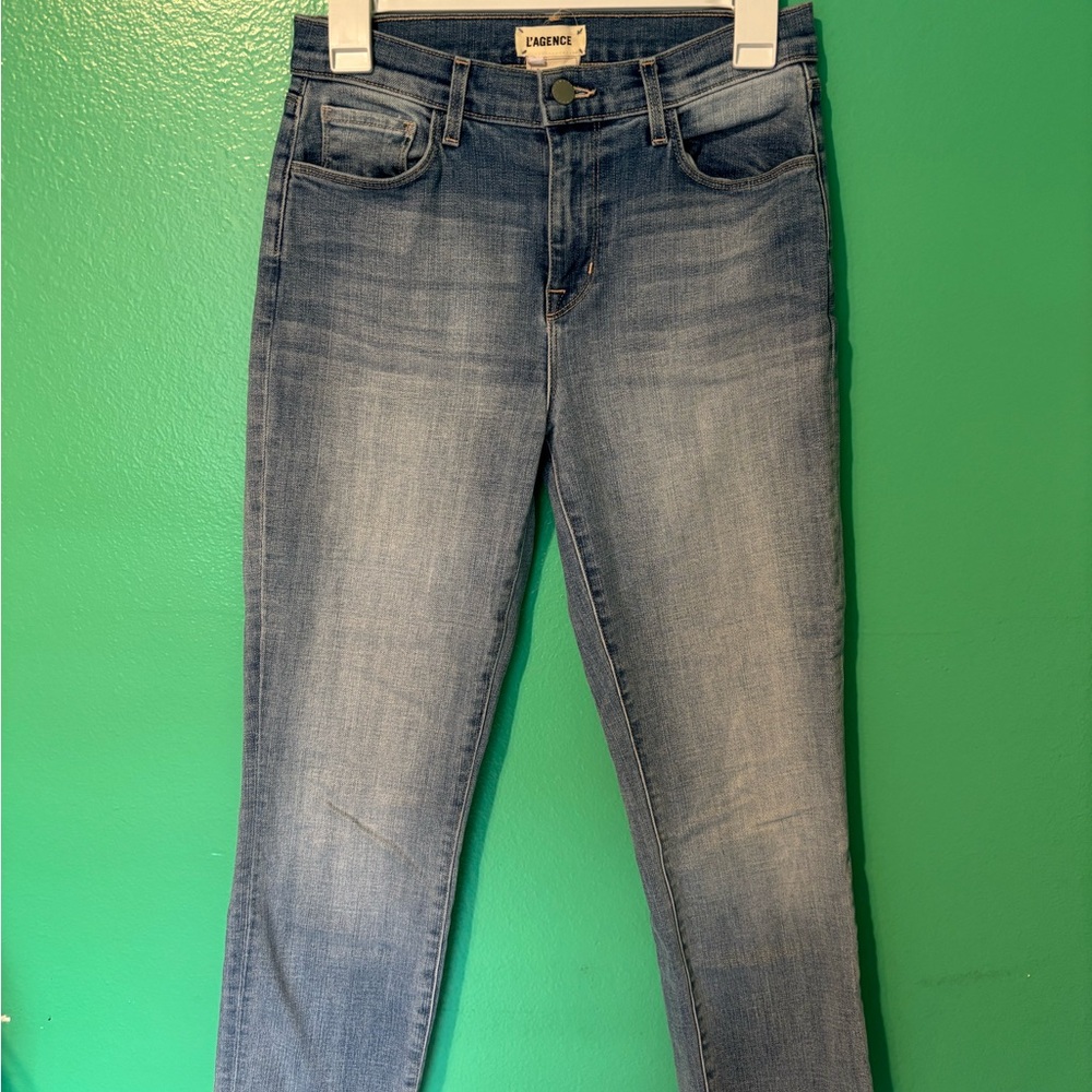 L'AGENCE Sada High Rise Blue Ankle Jeans